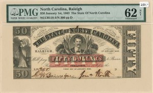 State of North Carolina - Raleigh, North Carolina - Obsolete Banknote - Currency